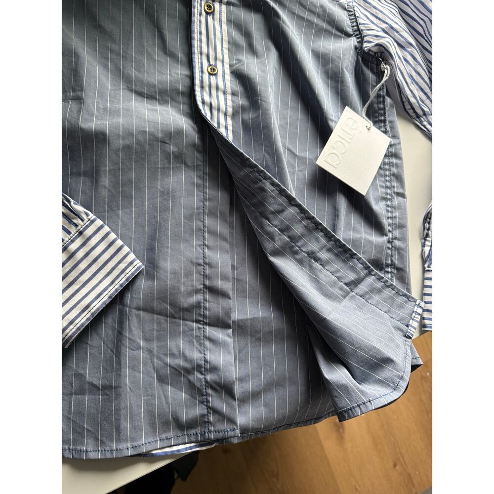 $178 New Etica Striped Button Down - Small - Picture 8 of 9